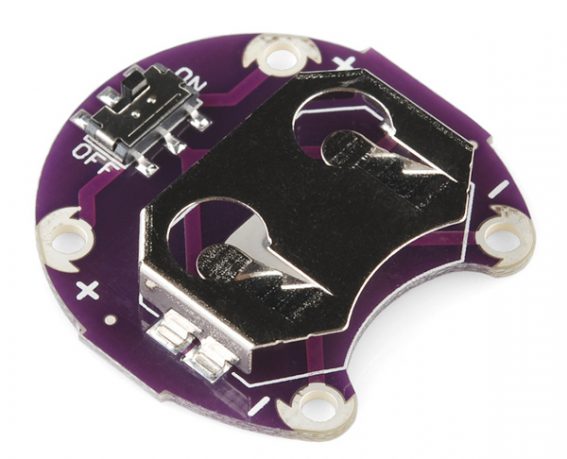 Soporte Lilypad para batería moneda con interruptor