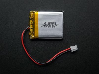 Batería LiPo de Adafruit de 500miliamperios hora y 3,7 voltios