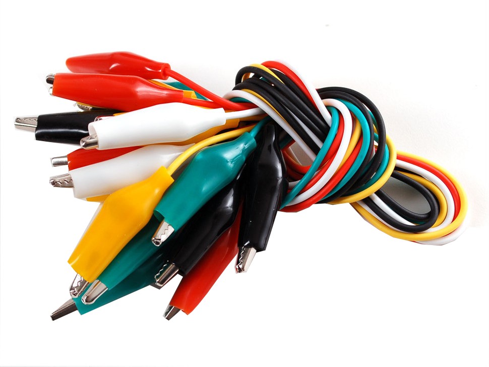 Cables con pinzas cocodrilos - 50cm (Pack de 10) - Comprar - Ultra-lab