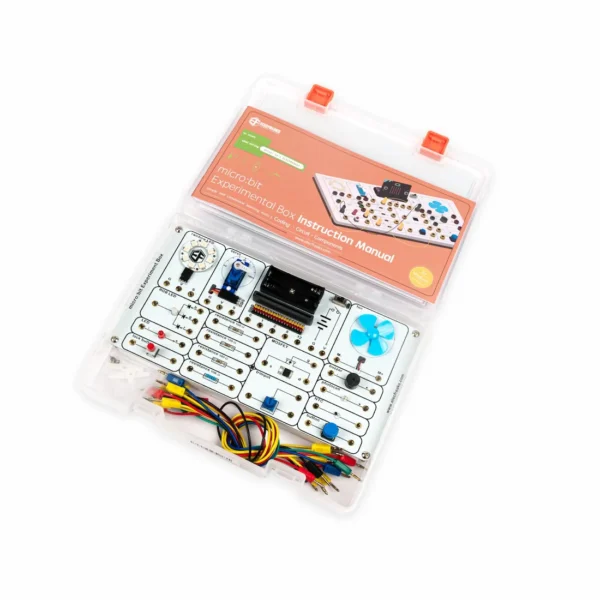 Kit caja de experimentos para microbit con caja abierta Kit caja de experimentos para microbit con caja abierta
