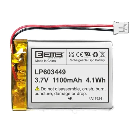 Batería LiPo - 3.7V 1100mAh - recargable con conector JST