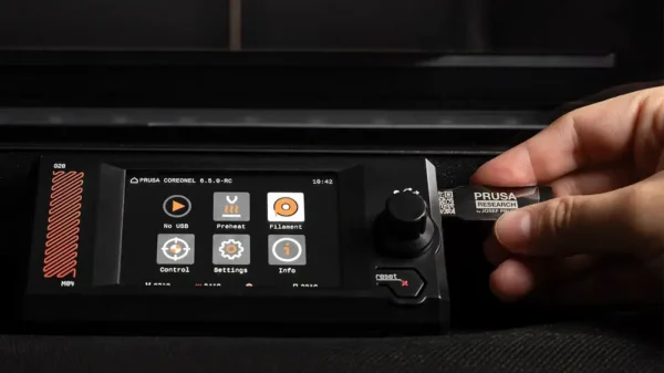 prusa CORE one l - Conexión USB junto a pantalla