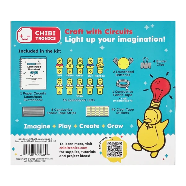 Caja de Launchpad LEDs Kit de Chibitronics vista trasera